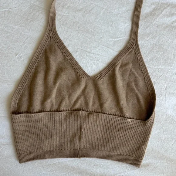 *RARE* Djerf Avenue Halter Neck Top Toffee M/L - Picture 6 of 6